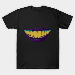 Halloween Purple lips golden smile Vintage Gift T-Shirt